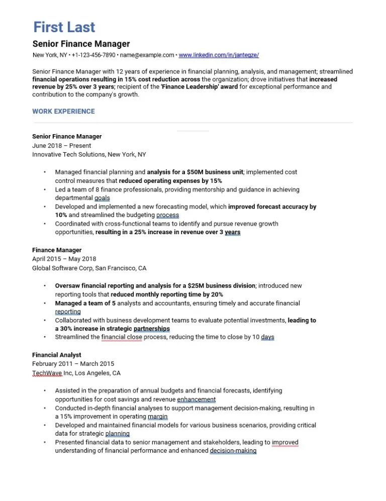 Professional Free Resume Template 5