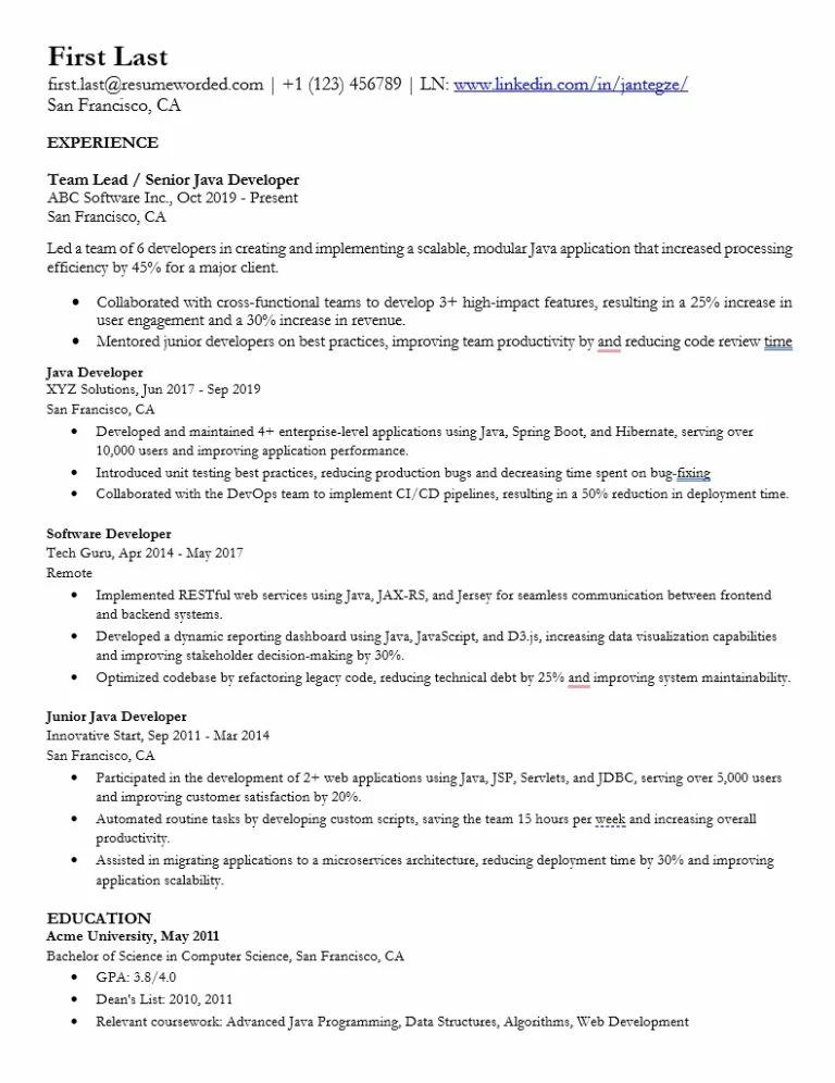 Professional Free Resume Template 3