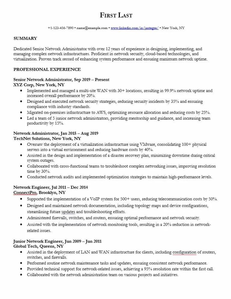 Professional Free Resume Template 4