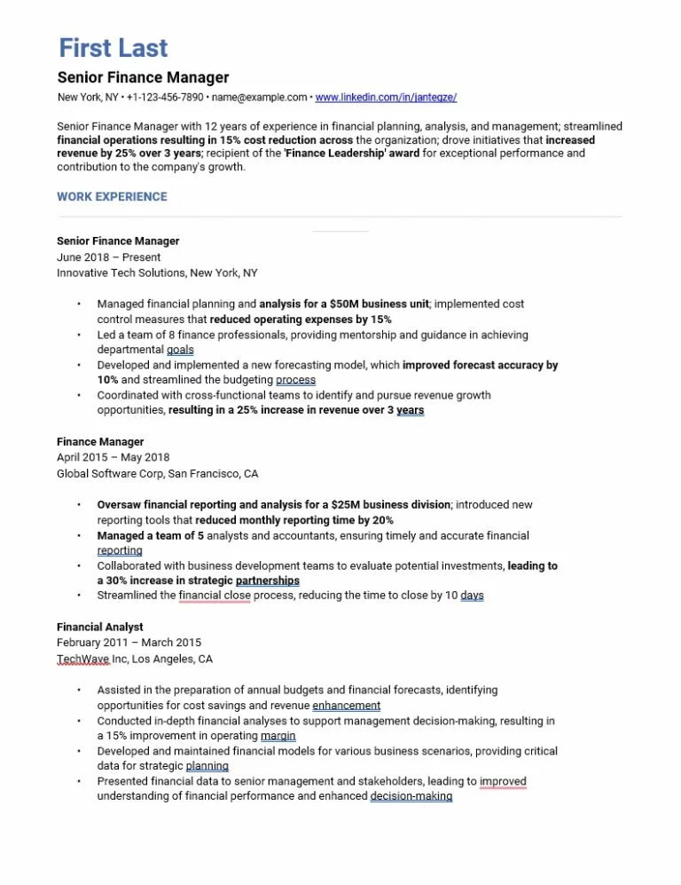 Professional Free Resume Template 5